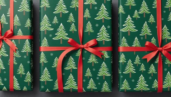 Emballer avec style : le papier cadeau motifs sapins verts